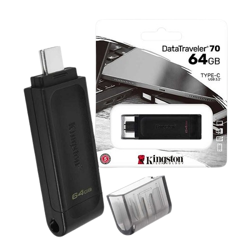 Pen Drive Kingston 64GB USB 3.2 Geração 1; DataTraveler 70; USB-C - Image 3